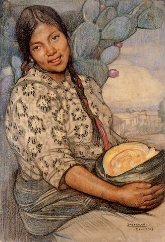 Woman with pumpkin (1917)