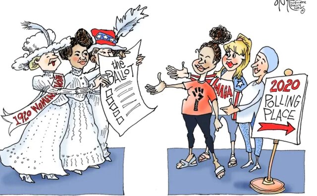 19th amendment political cartoon