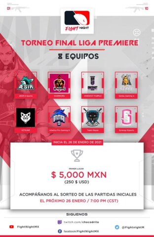 Torneo final 8 equipos liga premiere de 26 de enero a 1 de febrero 2021