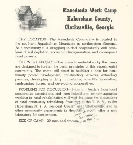 Macedonia Work Camp is offered in GA