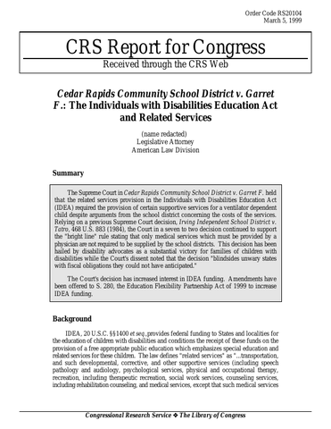 Cedar Rapids vs. Garret F.