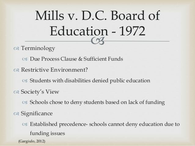 Mills vs Board of Ed. of DC