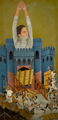 Untitled from tightrope walking the red lines exhibit