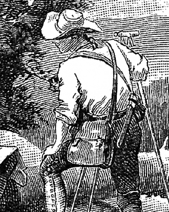 Jeremiah Dixon surveys the Mason-Dixon line