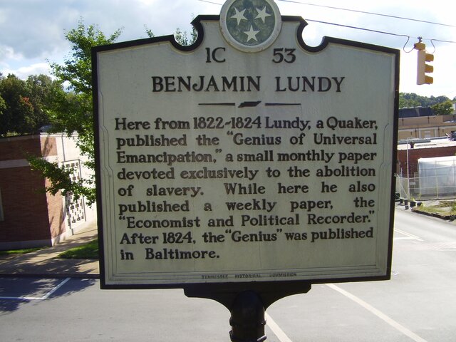Benjamin Lundy moves to Greeneville, TN