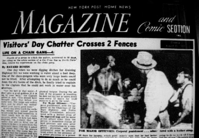 Bayard Rustin chronicles NC chain gang