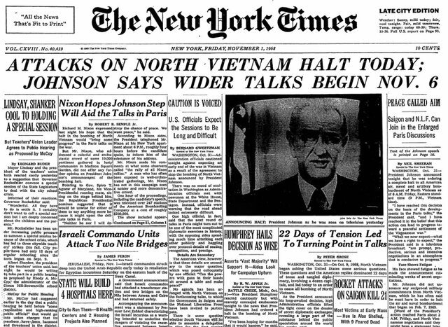 The End of Bombings on North Vietnam