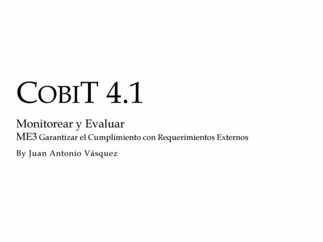 COBIT VERSIÓN 4.1