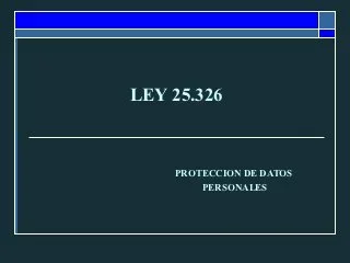 Argentina: Ley 25.326