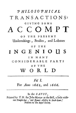 Walter Pope -publica Philosophical  transactions