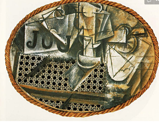 Natura morta con sedia impagliata