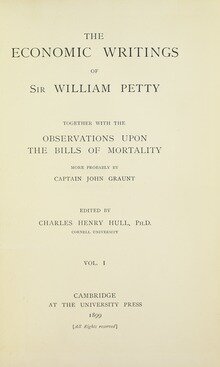 Patrones de mortalidad, enfermedad en la población inglesa por William Petty