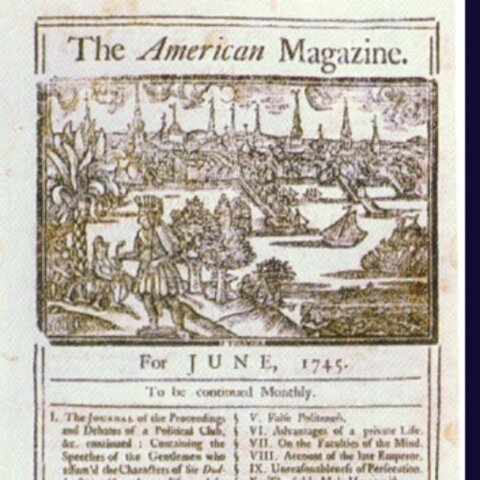 Aparición de la primera revista americana American Magazine.