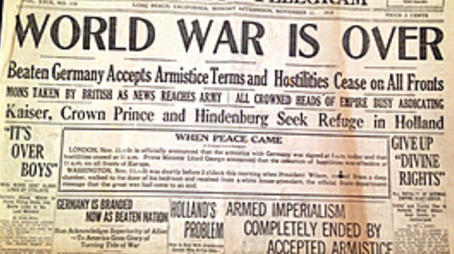 World War I Ended