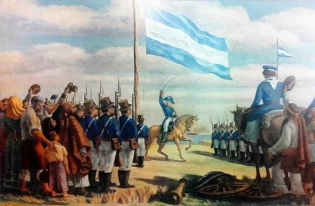 Primer izamiento a la Bandera