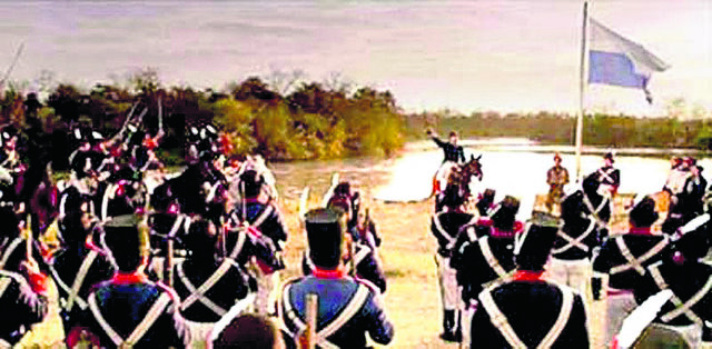 Primer izamiento de la Bandera