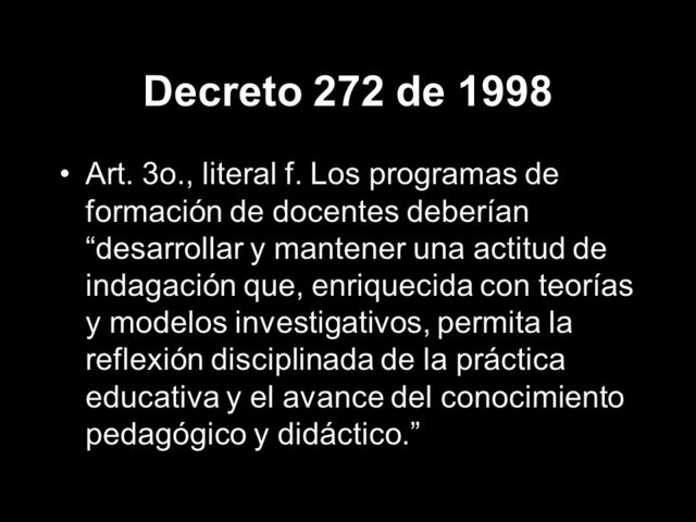COLOMBIA-Lineamientos curriculares y Decreto 272