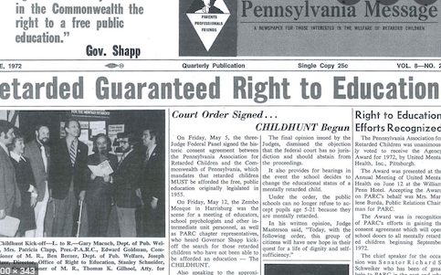 Pennsylvania Association for Retarded Citizens (PARC) v. Commonwealth of Pennsylvania