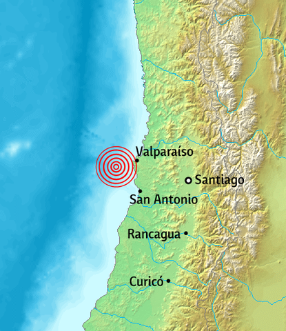 Earthquake in Santiago and Valparaiso