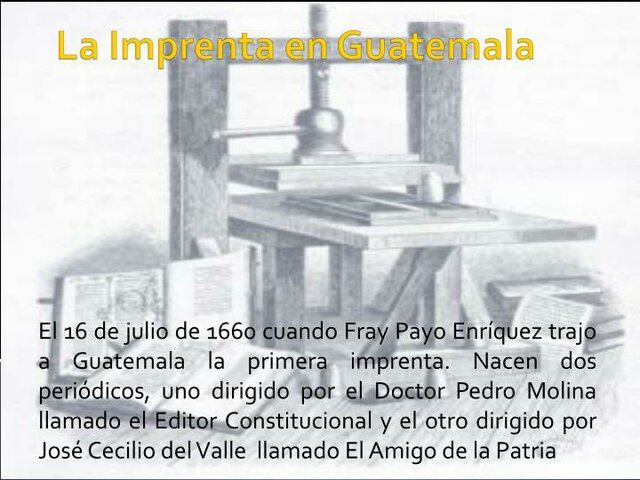 1660 Primera imprenta en Guatemala