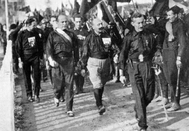 Myth created by Mussolini (March on Rome)