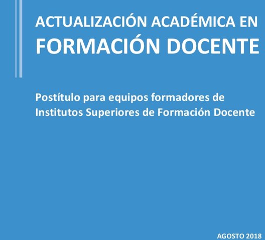 Realicé la Actualización Académica en Formación Docente en el INFOD
