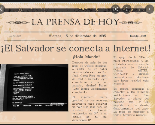1995 Conexión dedicada en El Salvador