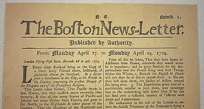 Nacimiento del primer periódico estadounidense