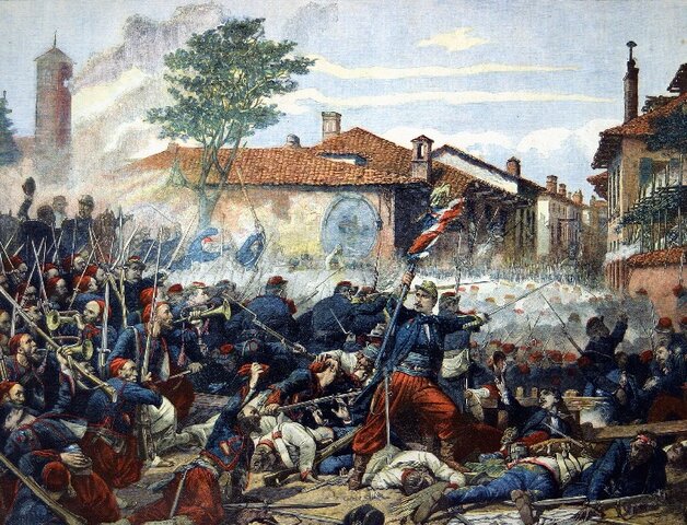 La batalla de Solferino de 24 de junio de 1859
