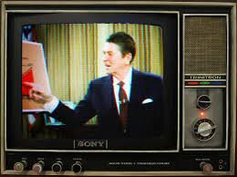 News Channels broadcast Ronald Reagan as he becomes president of the United States