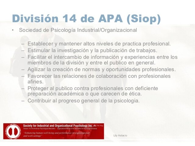 Reconocimiento por parte de la APA