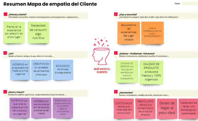 Resumen Mapa Empatía del Cliente