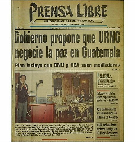 Gobierno propone que la URNG negocie la Paz en Guatemala.