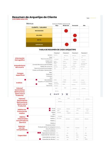 RESUMEN DE ARQUETIPO DE CLIENTE