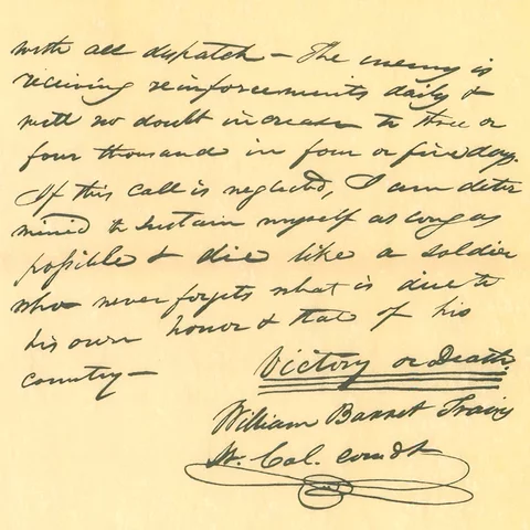 “Victory or Death” Letter