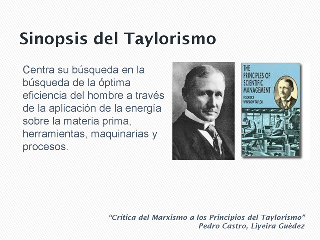 Principios del Taylorismo