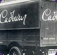 CADBURY SCRIPT LOGO FIRST APPEARS