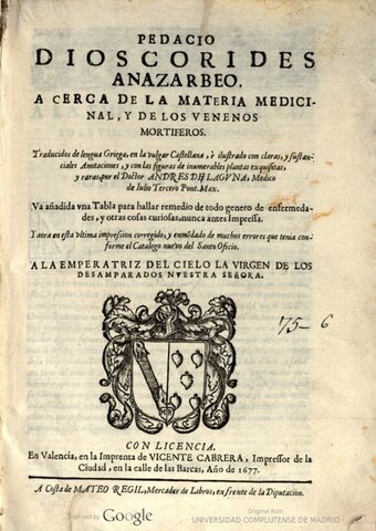 Pedacio Dioscórides Anazarbeo