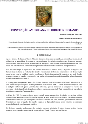 Convenção americana dos direitos dos Homens e dos Povos