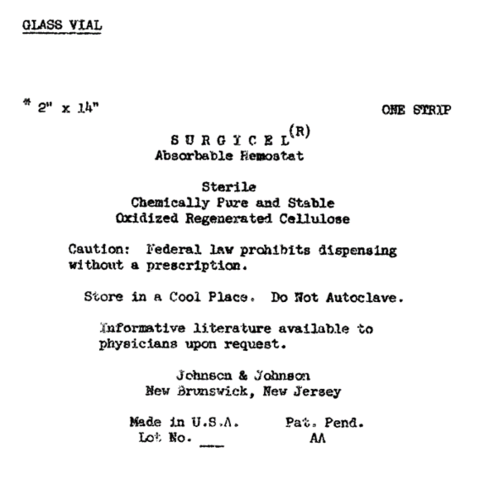 Name Change from HEMO-PASK to SURGICEL Absorbable Hemostat