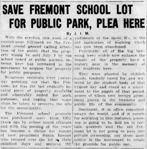 Interest Expressed in Creating Park on Fremont School Site