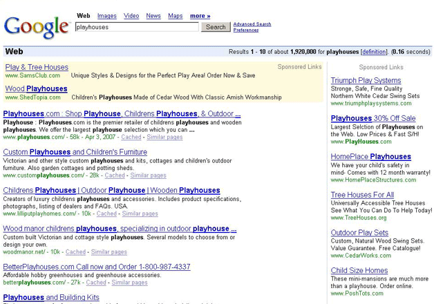 Google pasa la búsqueda de anuncios a color amarillo y pone una barra adicional de resultados de búsqueda de lado derecho
