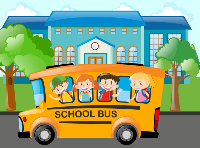 I used to go to elementary school on school bus.