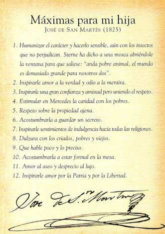 Escribe las máximas para su hija.