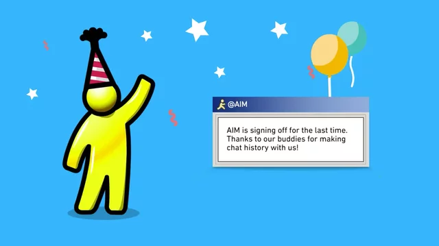 When does AOL launch instant messenger?
