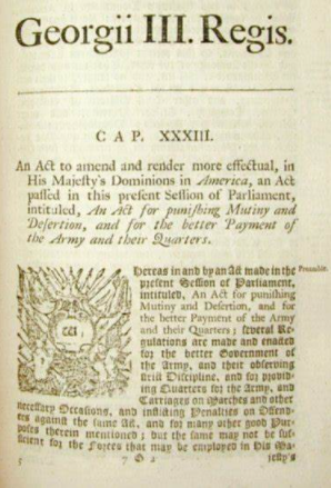 Quartering act of 1774