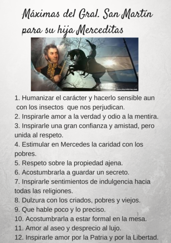 Escribe las máximas para su hija.