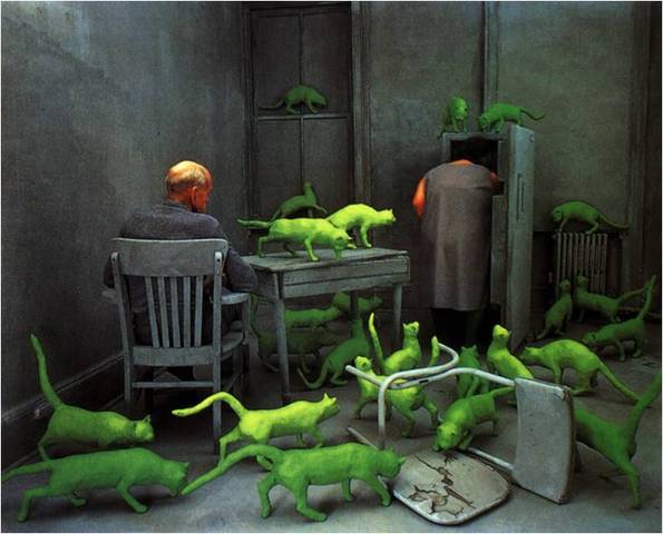 Sandy Skoglund. Radioactive Cats, 1980