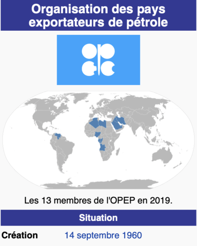 (OPEP) l'Organisation des pays exportateurs de pétrole