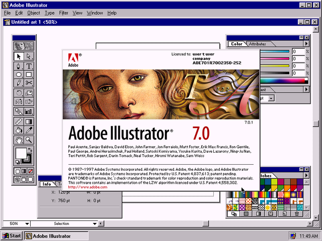 1997 Adobe Illustrator 7.0 (Macintosh, Windows)